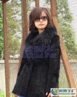 供应品牌兔毛皮草与貉子皮草领长款外套 S-8001 瑞丽风格二手皮衣批发指南