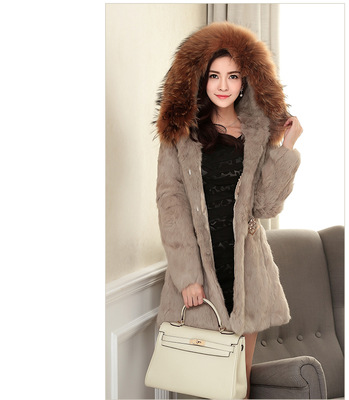 2014新款秋冬女装 进口兔毛皮草中长款外套批发指南